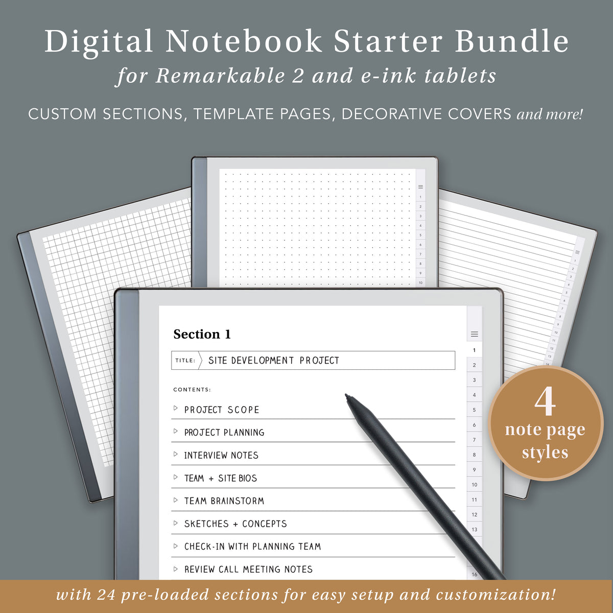Digital Note Taking Template Goodnotes Paper Template 12 Digital Notes  Pages, Digital Notebook for iPad Pastel Cornell GRID 