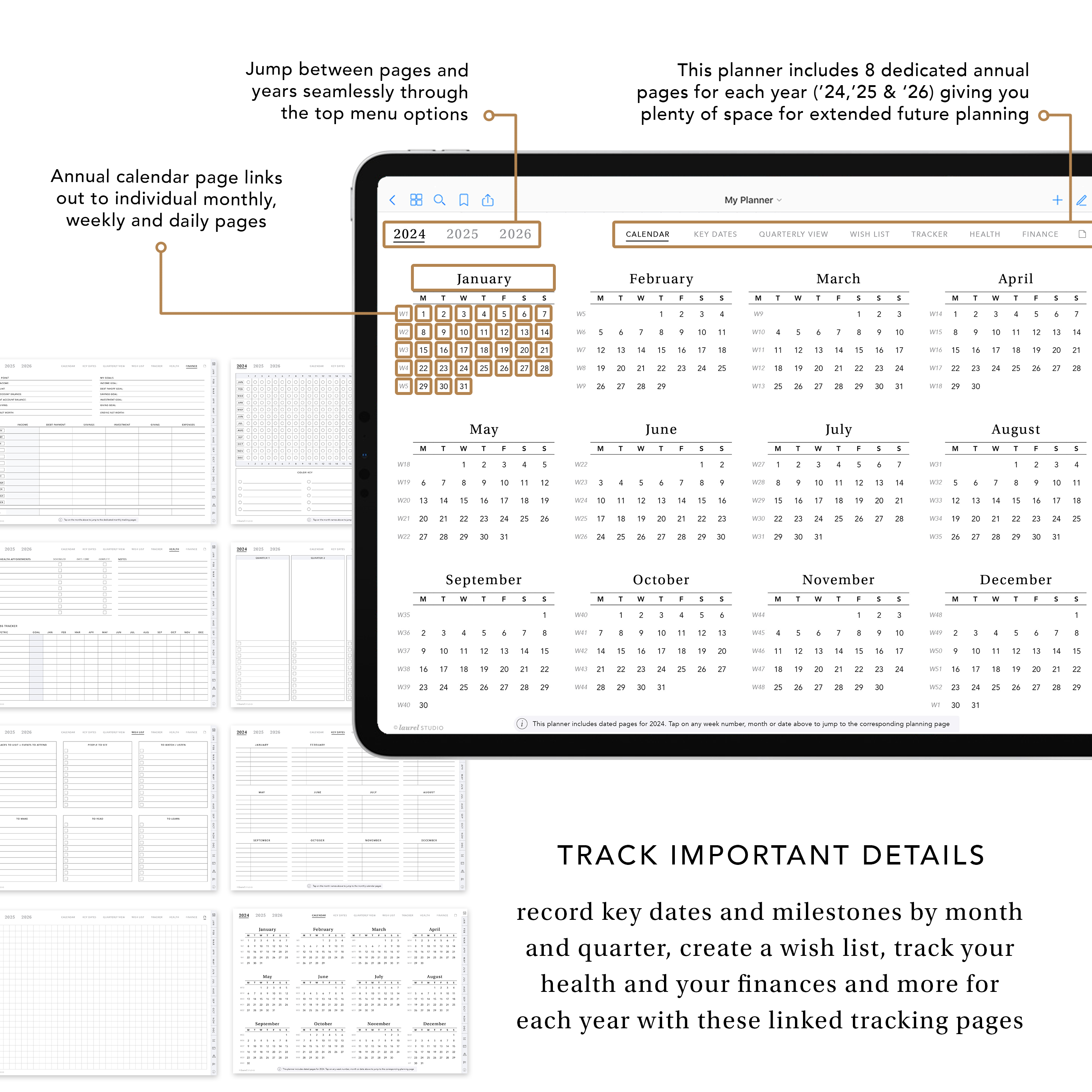 Blank Calendar Monday Start Strip Goal Habit Tracker Rectangle