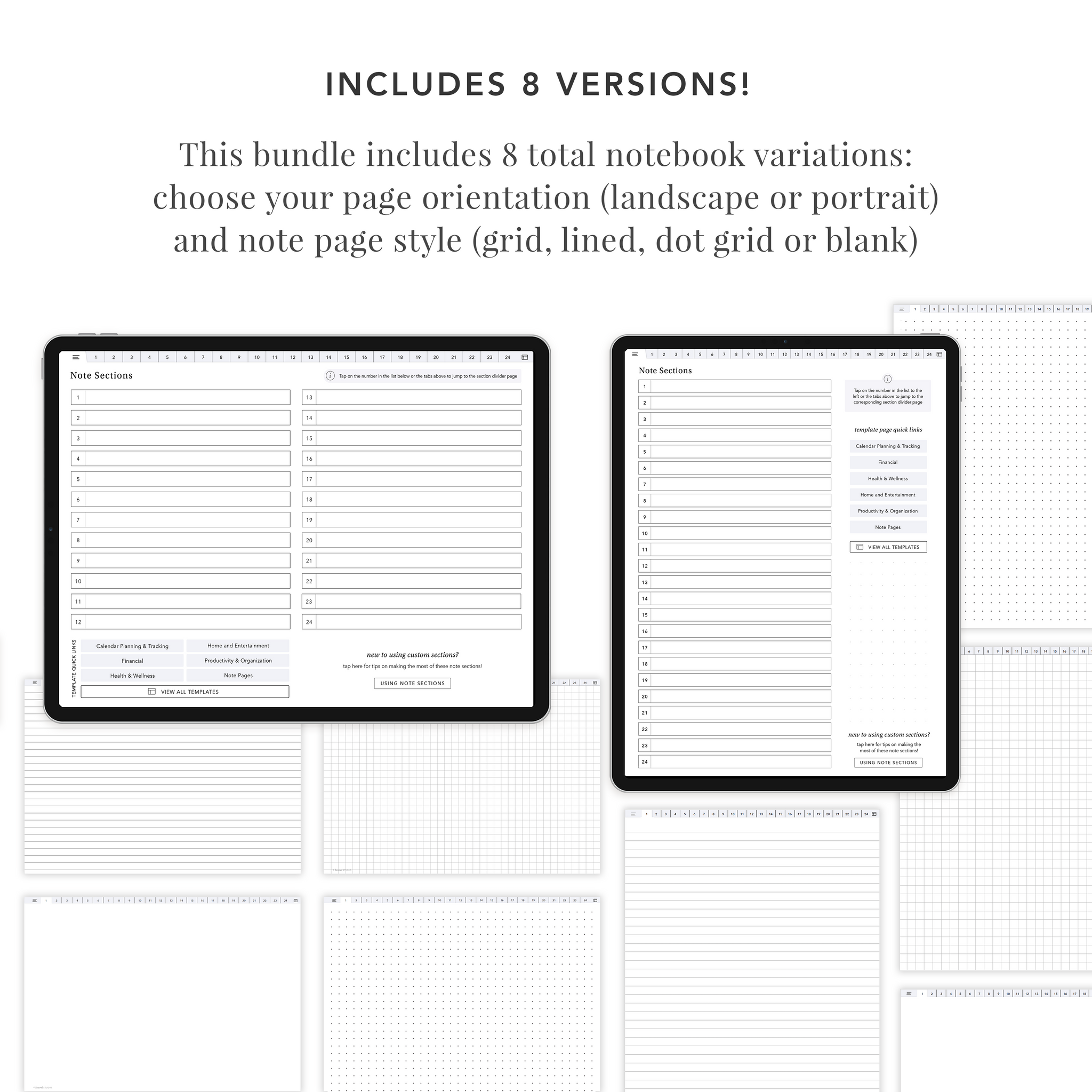 24 Section Digital Notebook Bundle – Laurel Studio