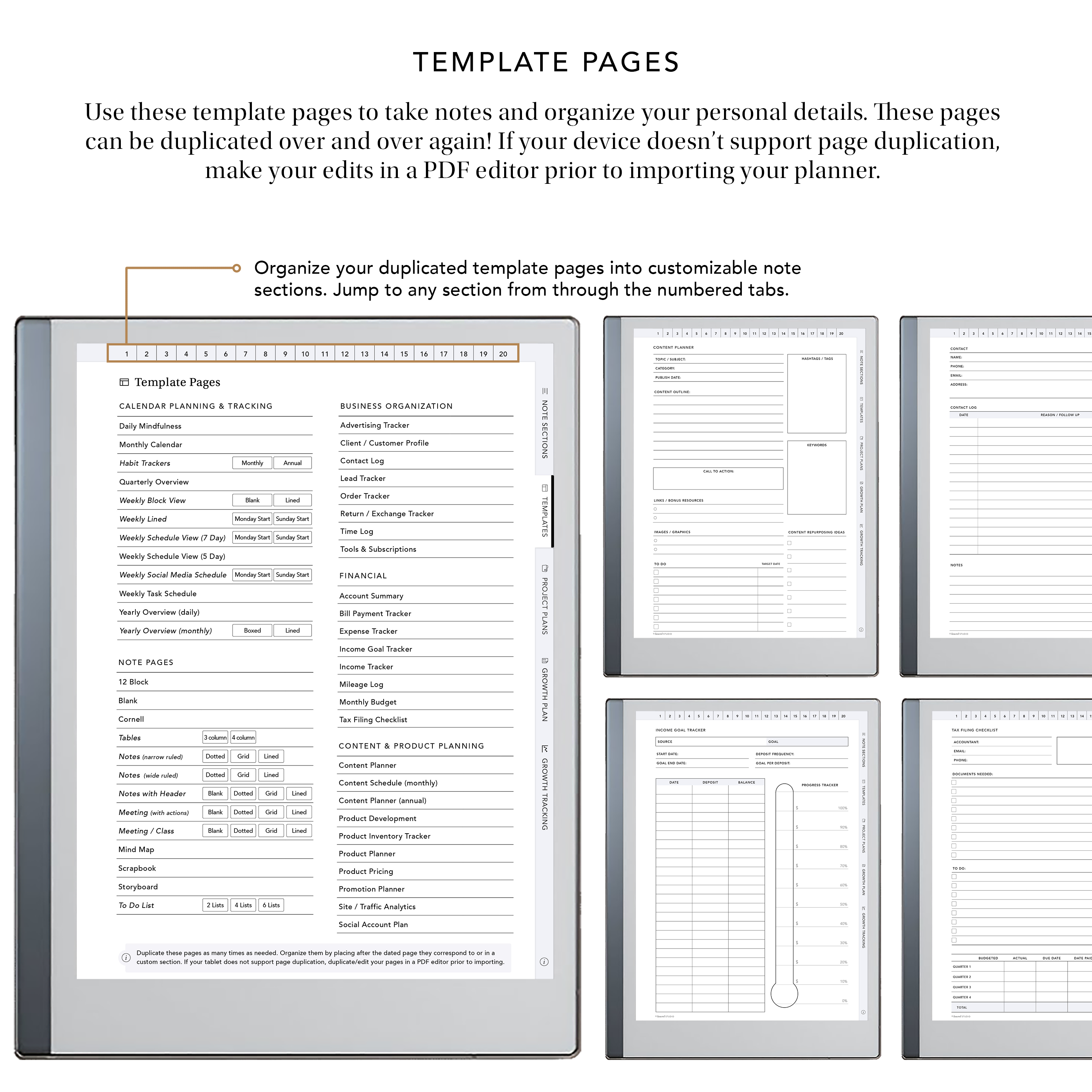 Buisness Notebook.pdf Business Planning Notebook for e-Ink Tablets – Laurel Studio