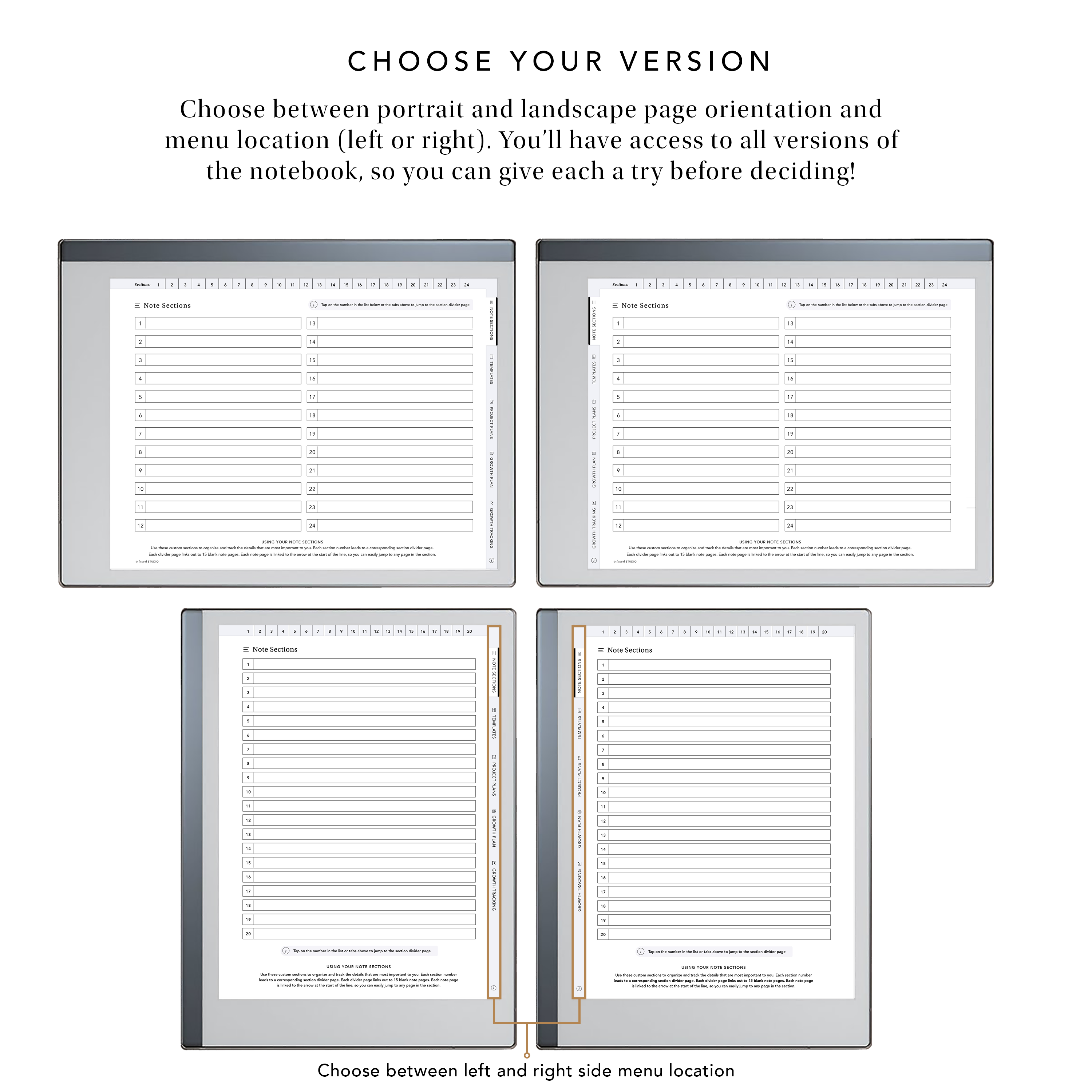 Business Planning Notebook for e-Ink Tablets – Laurel Studio