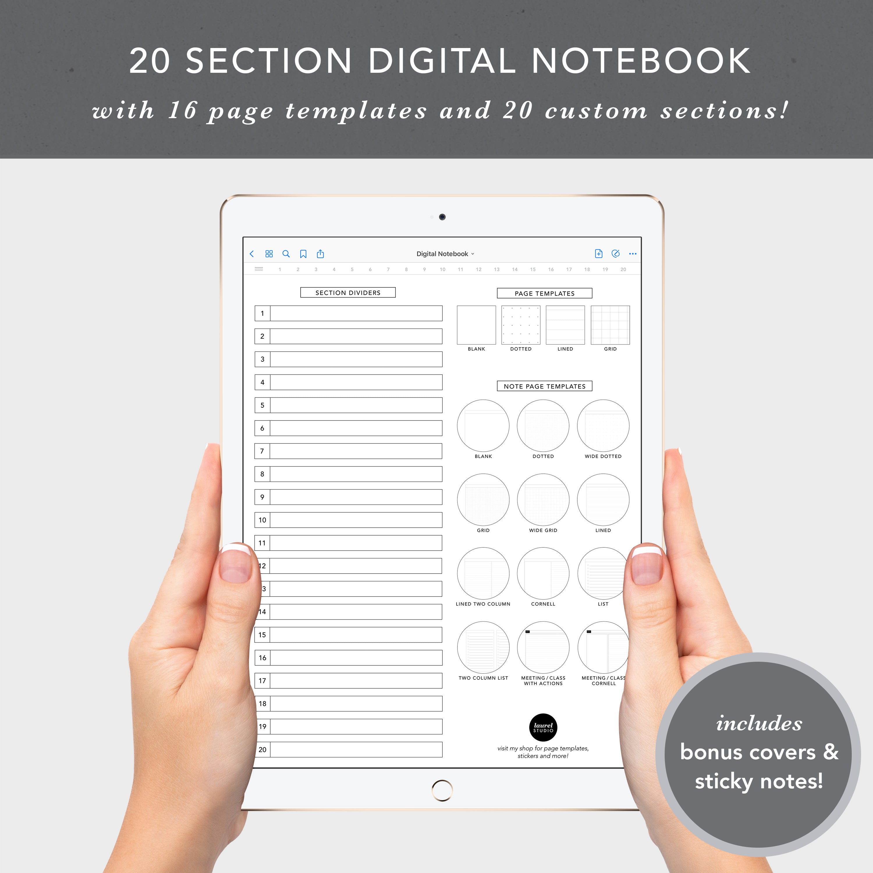 20 Section Notebook – Laurel Studio