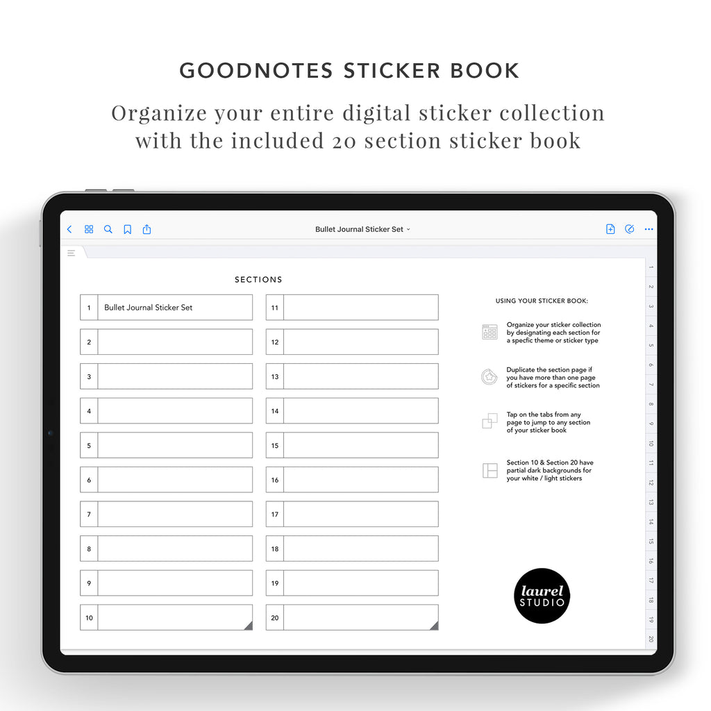Digital Bullet Journal Notebook for Goodnotes Digital Journal, Digital  Planner Stickers Junk Journal Kit, Digital Paper, Instant Download 