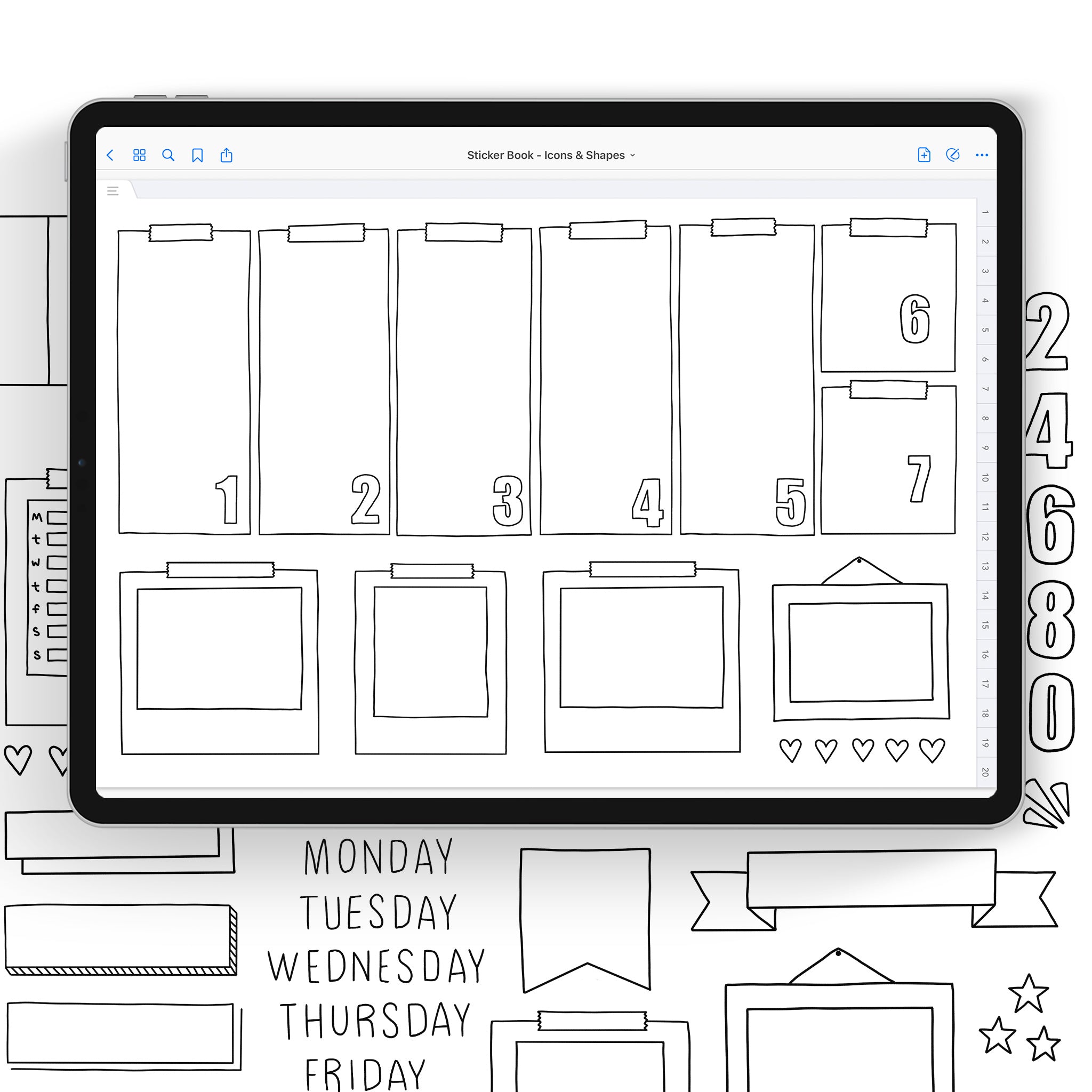 BIROYAL 12 Blätter Sticker Set für Schüler & Studierende, über 1000