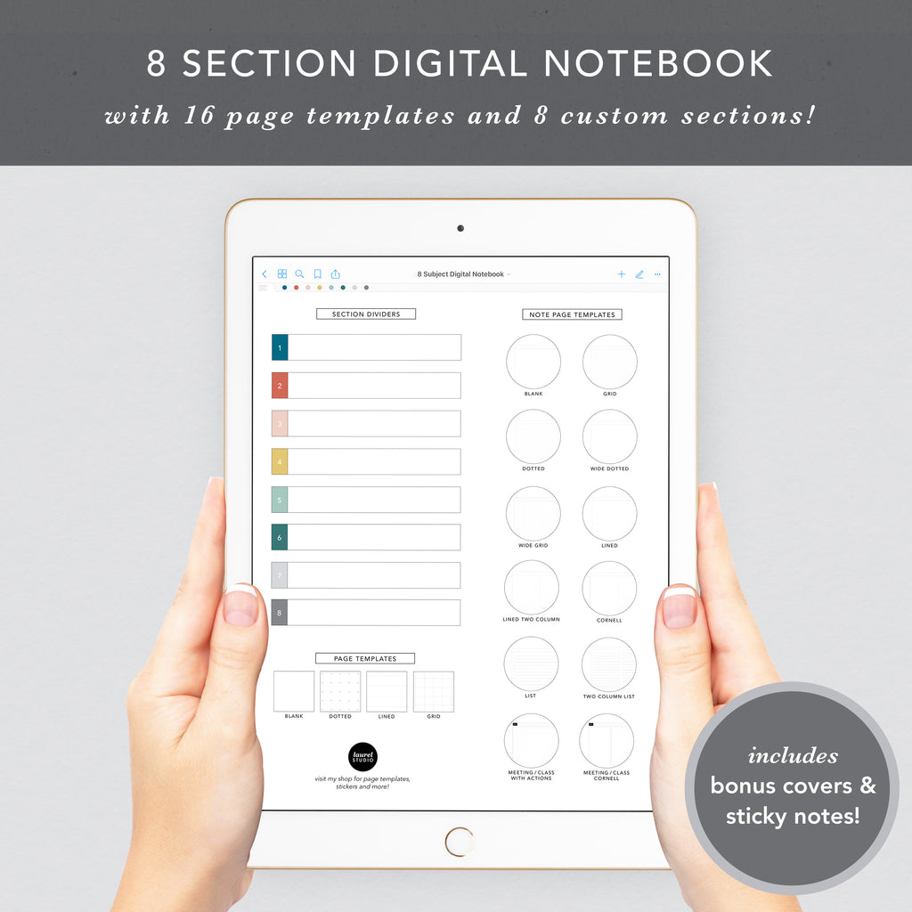 8 Section Notebook – Laurel Studio