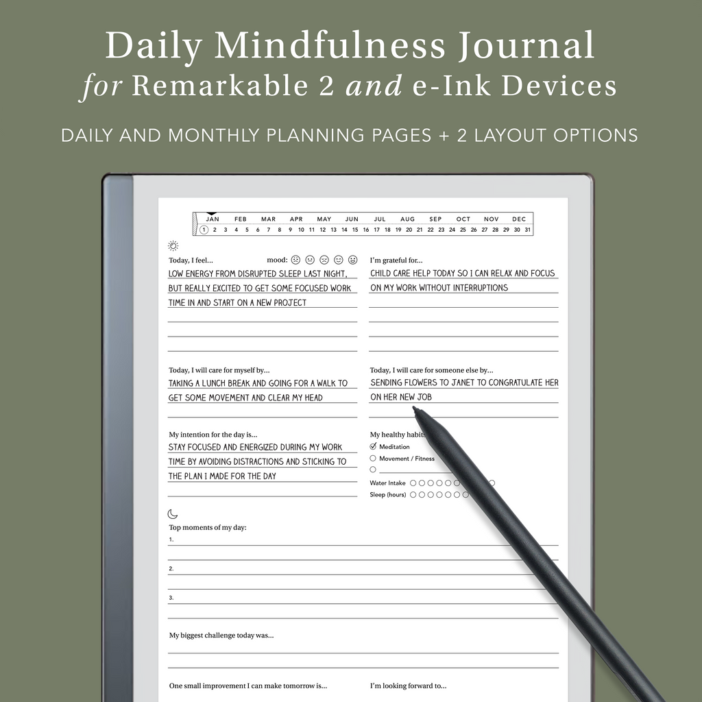 Mindfulness Journal for e-Ink tablets – Laurel Studio