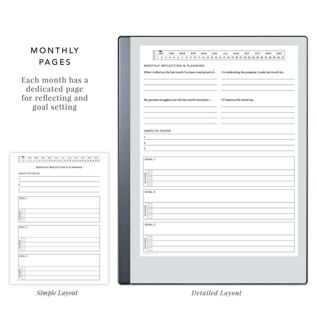 Productivity Journal Example Productivity Journal for e-Ink tablets – Laurel Studio