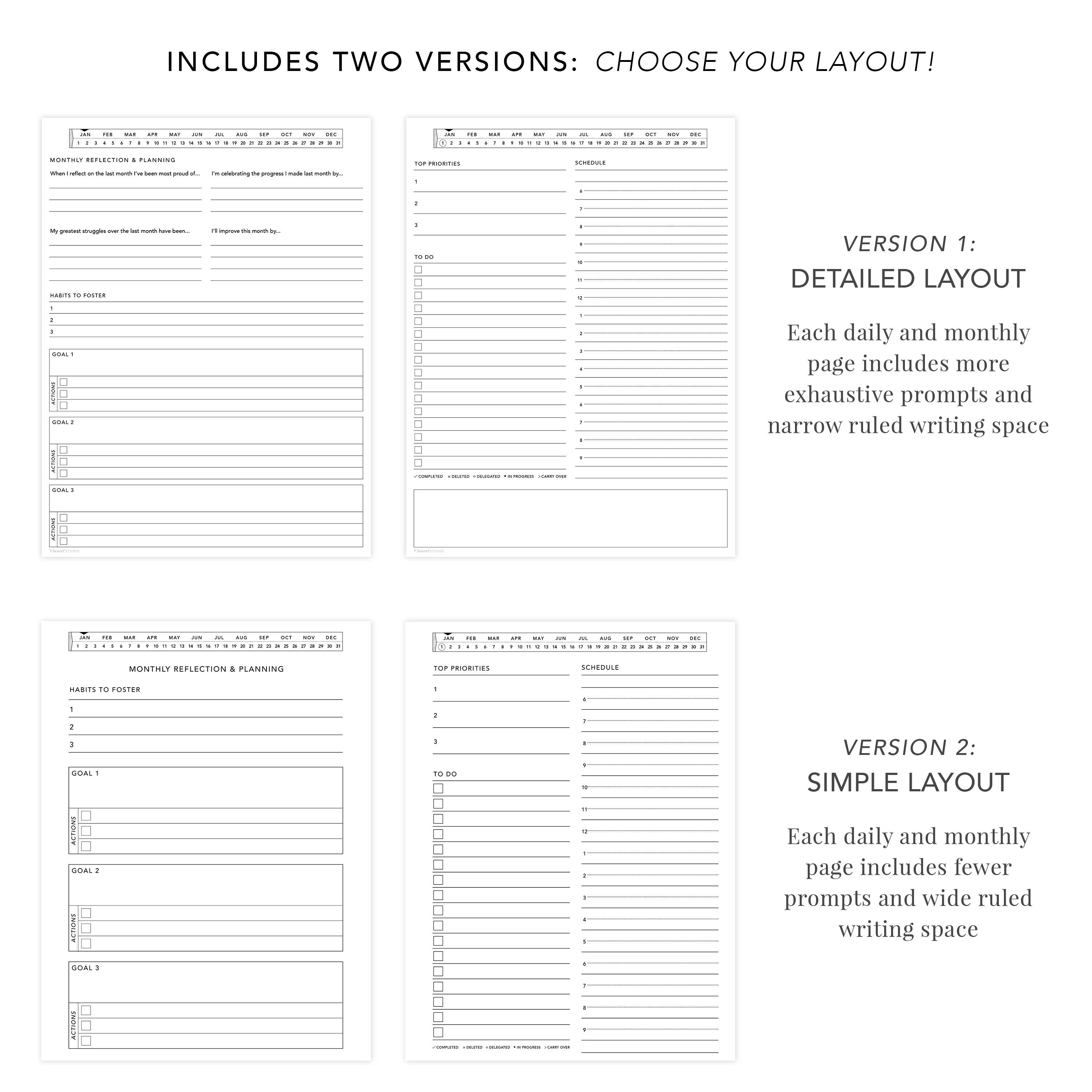 Productivity Journal Example Productivity Journal for e-Ink tablets – Laurel Studio