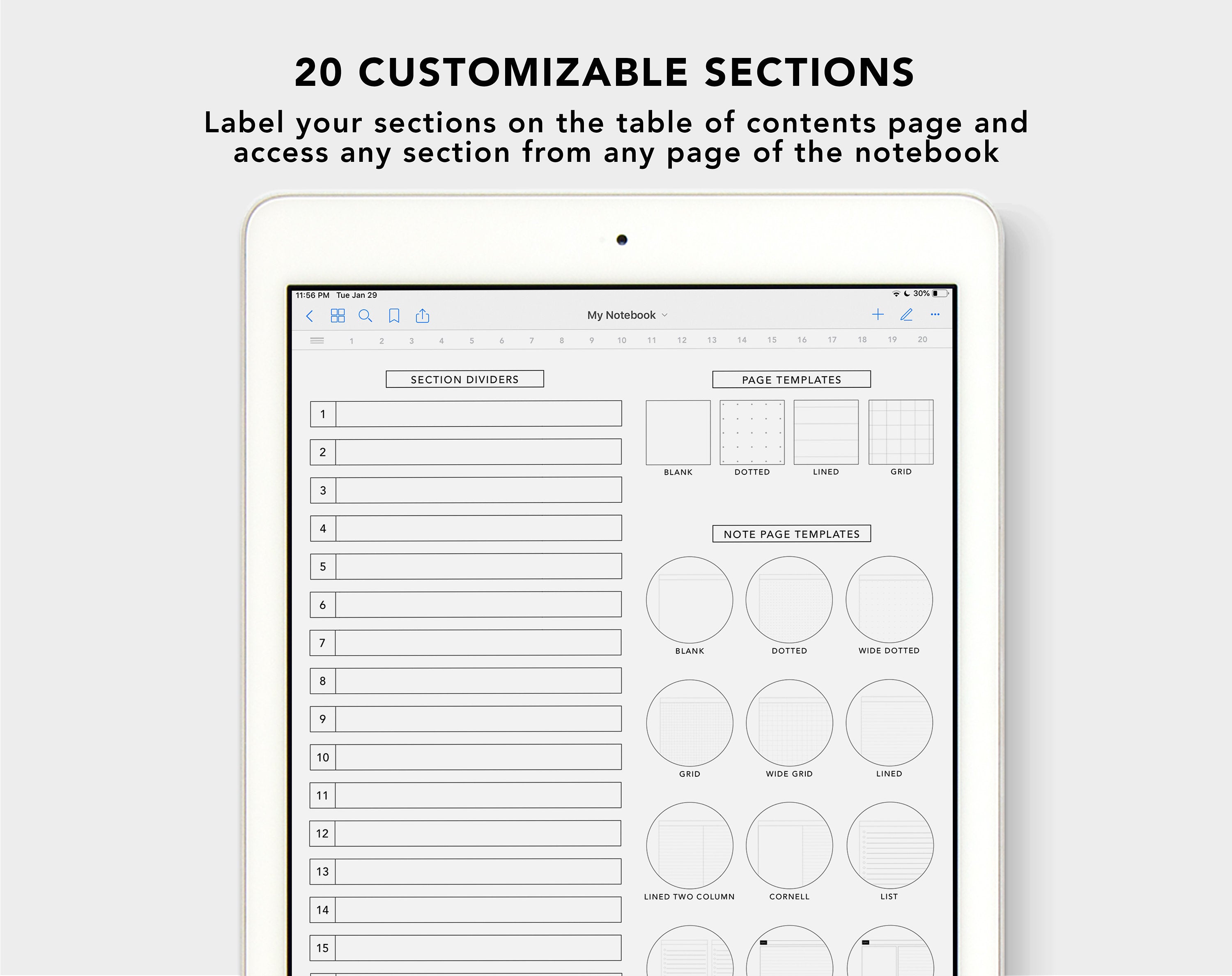 20 Section Notebook – Laurel Studio